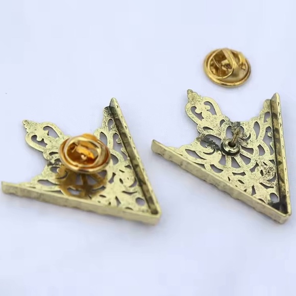 Gold Filigree Collar Tips men and women - Picture 3 of 4